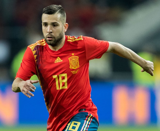Hậu vệ Jordi Alba trong màu áo Tây Ban Nha.