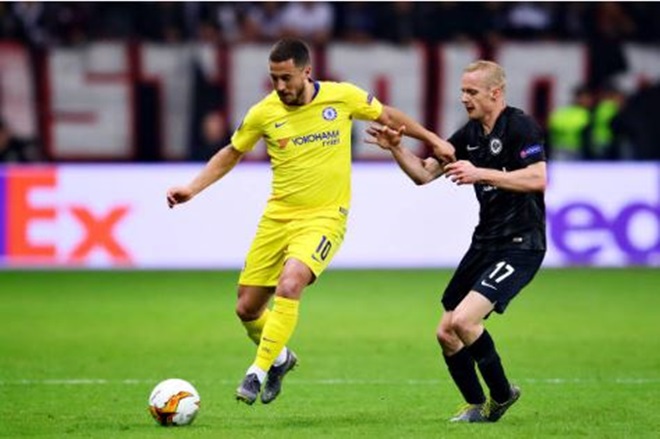 Hazard ngồi dự bị trước Frankfurt.