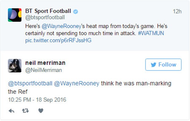 Những bình luận đầy châm biếm của CĐV Man Utd dành cho Rooney. Ảnh: Internet.