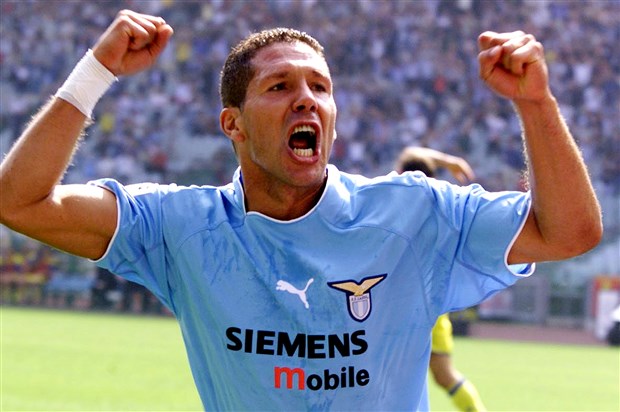 Diego Simeone thời còn thi đấu cho Lazio.
