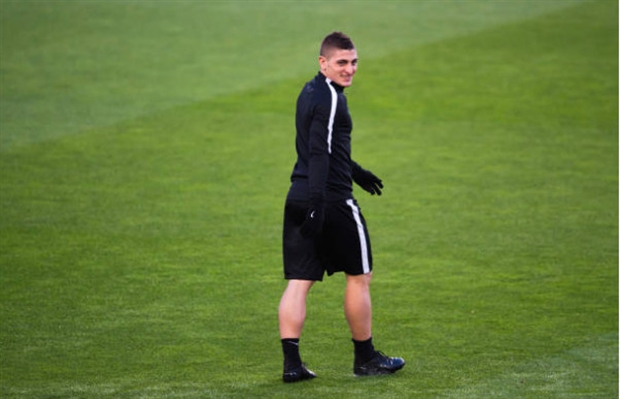Verratti, một trong những cầu thủ chơi hay nhất trong trận lượt đi.