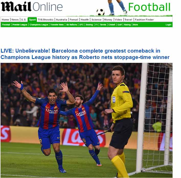 Truyền thông thế giới đã chao đảo thế nào trước Barcelona - Bóng Đá