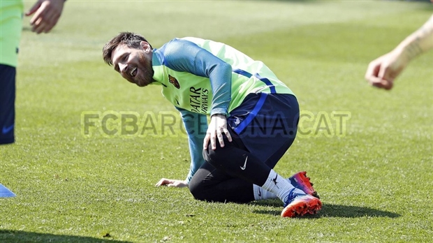 Messi đã có tâm trạng rất tốt trong buổi tập vừa qua của Barca