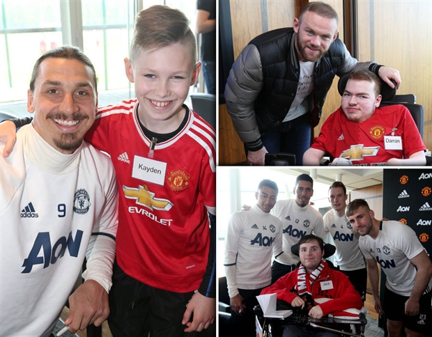 Buổi giao lữu giữa các ngôi sao của Man Utd với những CĐV khuyết tật của đội bóng được tiến hành tại khu phức hợp Aon.