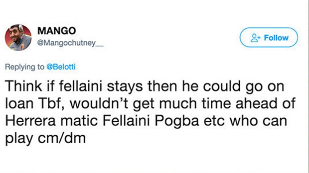 Nhiều người dự đoán Fellaini sẽ được Man Utd đem cho mượn.