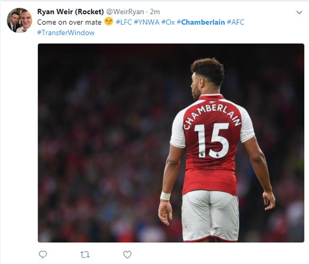 Thực tế thì vẫn có rất nhiều fan Liverpool đang rất chờ đợi Chamberlain chuyển tới Anfield.