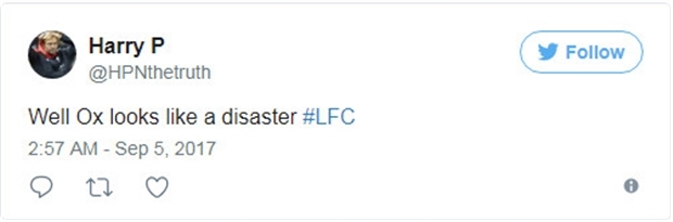 Các CĐV Liverpool cũng phải kêu 'trời' vì màn trình diễn của OX trong trận đấu vừa rồi.