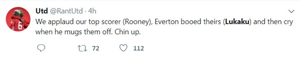 Fan Man Utd đã vỗ tay dành cho Rooney, Fan Everton thì chỉ biết la ó Lukaku, và giờ thì họ đang tức điên vì bị đáp trả.