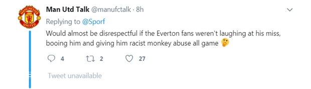 CĐV Everton đã không dành chút tôn trọng nào cho Lukaku trong suốt trận đấu với hàng loạt tiếng là ó và xúc phạm.