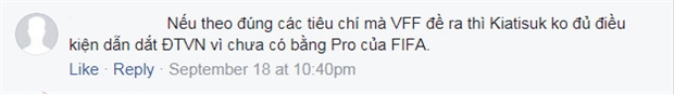 Kiatisak thực tế cũng không đủ tiêu chuẩn ngồi vào chiếc ghế nóng của tuyển Việt Nam, khi ông chưa có bằng Pro của FIFA theo yêu cầu của VFF.
