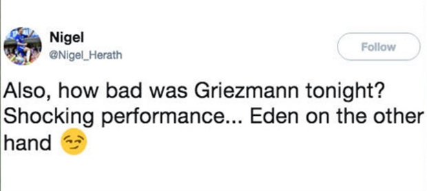 Nếu sánh với Hazard, thì Griezmann vẫn còn kém xa.