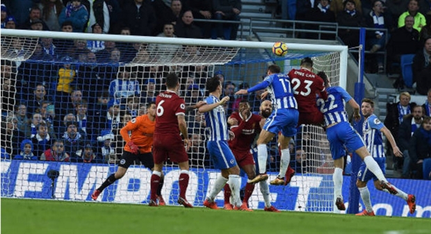Bàn thắng mở tỷ số cho Liverpool đến từ tình huống đánh đầu của Emre Can.