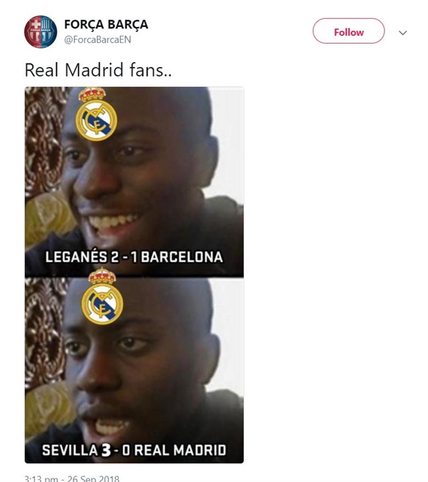 Với fan Real, có lẽ họ đã mừng hơi sớm khi xem xong trận đấu của Barcelona.