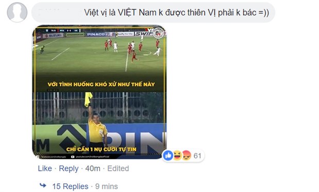 Việt vị rõ ràng là Việt Nam không được thiên vị.