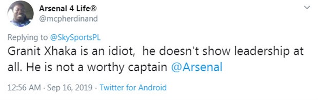 Sao Arsenal nhận