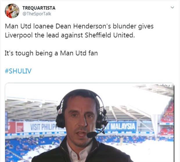 Liverpool ghi bàn, CĐV Man Utd bị đem ra bĩu cợt - Bóng Đá