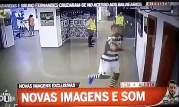 Thậm chí các camera an ninh trong đường hầm cũng đã ghi nhận khoảnh khắc tiền vệ ngôi sao của Sporting trút cơn giận của mình lên các vật dụng vô tri bắt gặp trong lúc di chuyển.