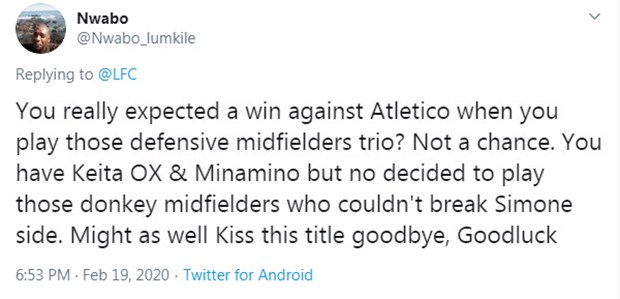 CĐV Liverpool chỉ ra điểm vô lý trong trận thua Atletico - Bóng Đá