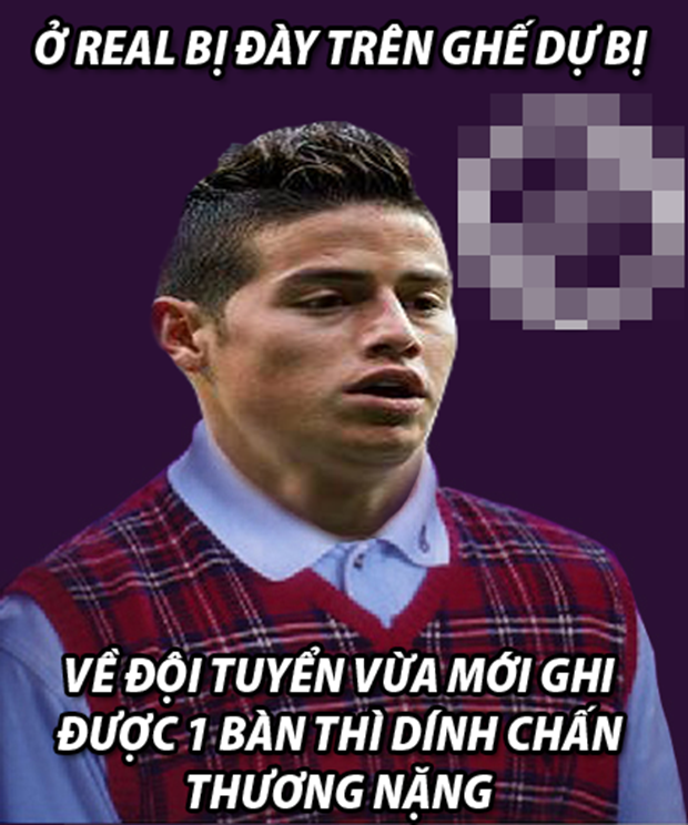 Thánh nhọ James Rodriguez. Ảnh: Internet.