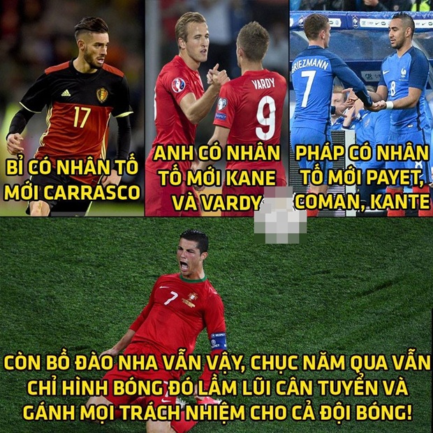 Tội nghiệp cho phận gánh team của CR7. Ảnh: Internet.