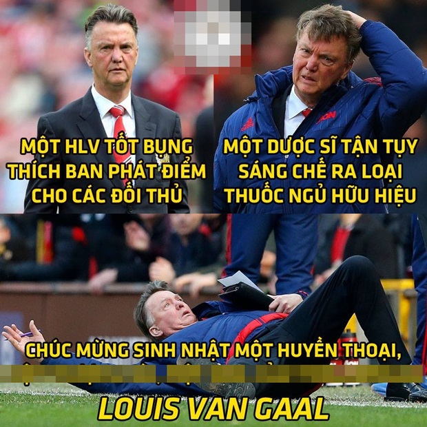 Chúc mừng sinh nhật lần thứ 65 của Louis Van Gaal. Ảnh: Internet.