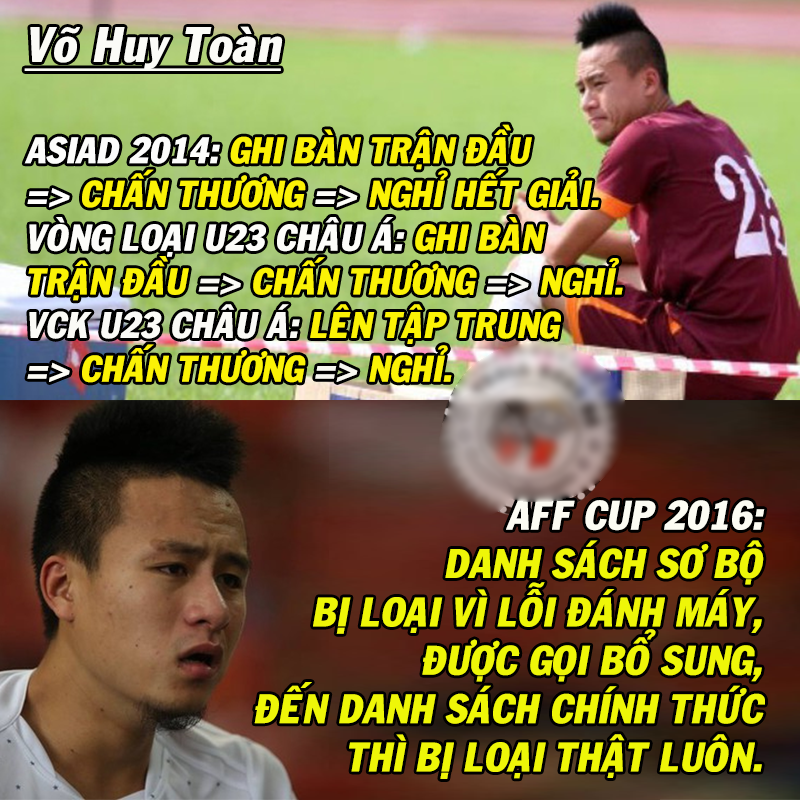 Quá nhọ cho Huy Toàn. Ảnh: Internet.