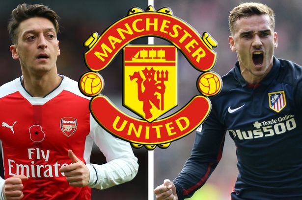 Oezil và Griezmann đang là mục tiêu chiêu mộ hàng đầu của Quỷ đỏ.