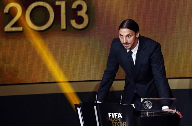 Lần Ibra đến gần nhất với Quả bóng vàng là năm 2013. Ảnh: Getty Images.