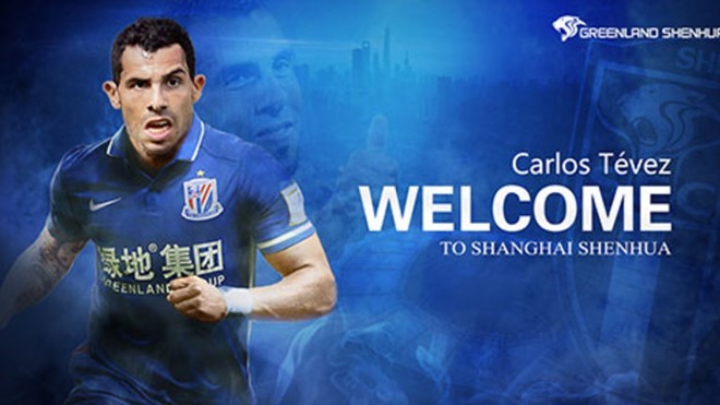 Tevez lãnh lương rất cao tại Trung Quốc. Ảnh: Getty Images.