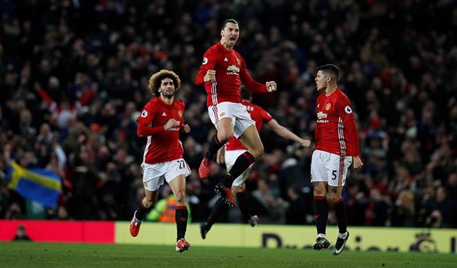 Ibra là đầu tàu, dẫn lối MU đến các chiến thắng. Ảnh: Getty Images.