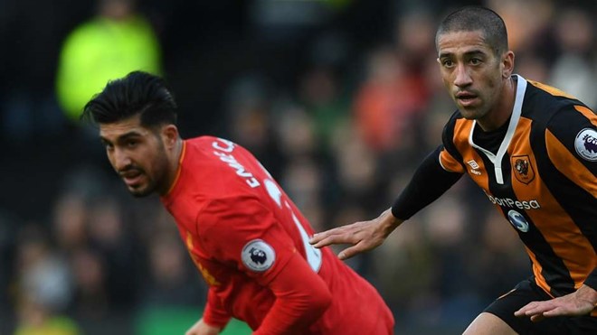 Tiền vệ Emre Can (Hull City 2-0 Liverpool): Cầu thủ người Đức tiếp tục phong độ tệ hại và bị thay ra ở ngay đầu hiệp 2.