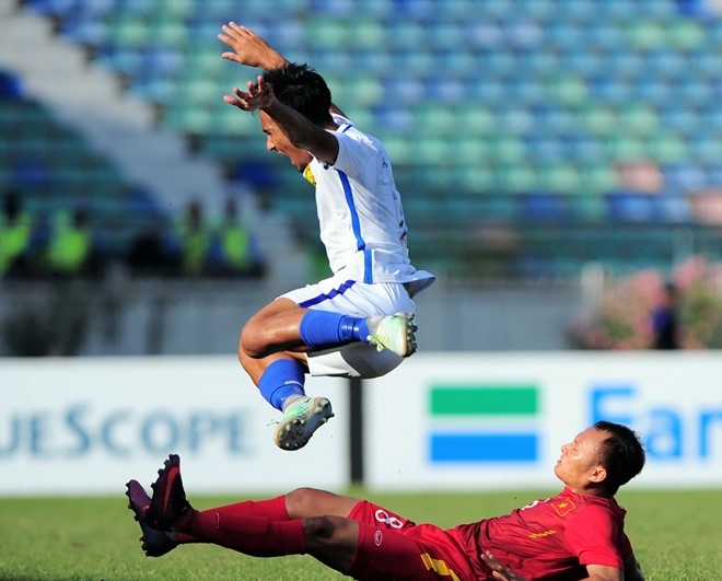 Trọng Hoàng ra đấu trường AFF Cup luôn tạo nên nỗi sợ hãi mất người. Ảnh: Quốc Bảo.