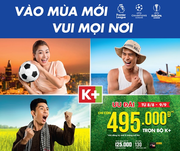 Bộ đầu thu K+ HD lắp đặt kèm chảo cũng đang được bán với mức giá ưu đãi trên