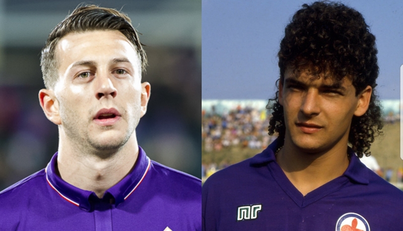 Federico Bernardeschi và Roberto Baggio từng khoác áo Juventus và Fiorentina.