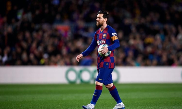 Lionel Messi trong màu áo Barcelona.