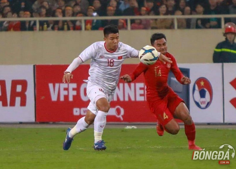 Đức Chinh gần như không có được tình huống nào gây nguy hại cho hàng thủ U23 Indonesia.