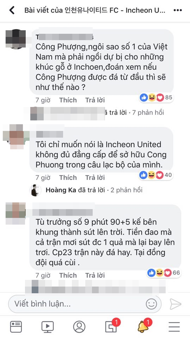 Vì Công Phượng, Fans Việt chê tiền đạo Incheon United là 