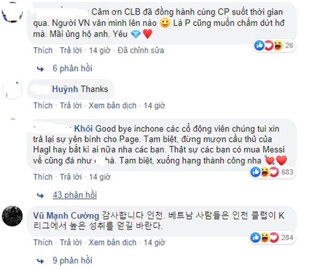 CĐV Việt Nam cảm ơn Incheon vì đã 