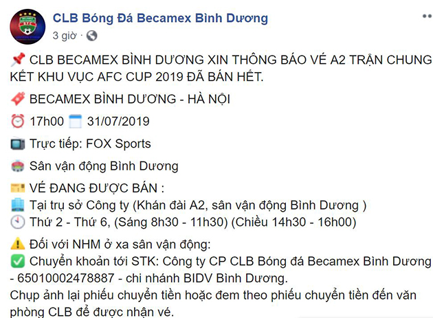 'Cháy vé' trận giải quyết nội bộ của Việt Nam ở CK AFC Cup Đông Nam Á - Bóng Đá