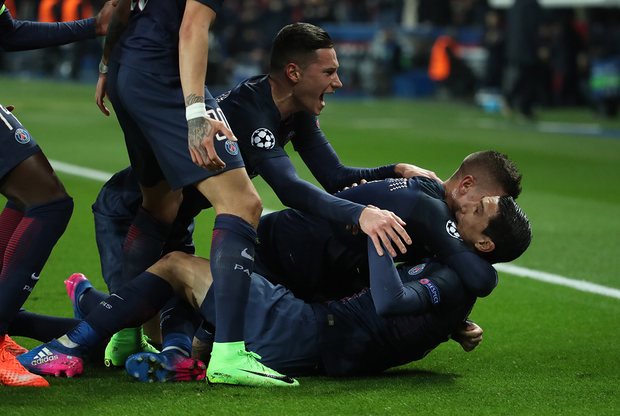 Các cầu thủ PSG ăn mừng. Ảnh: Theguardian.