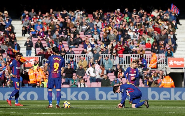 Barca chia điểm trận thứ 2 liên tiếp.