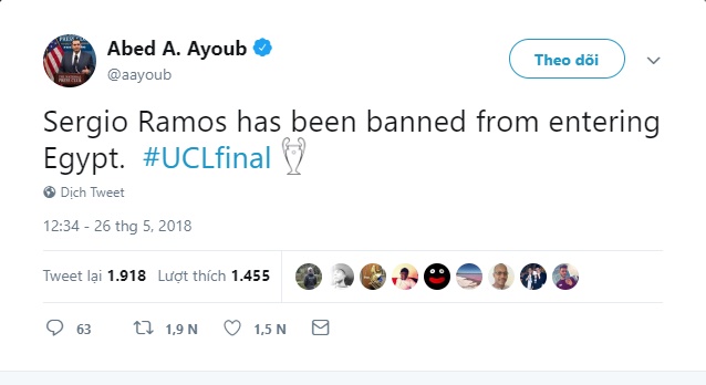 Ramos bị cấm nhập cảnh vào Ai Cập - Bóng Đá