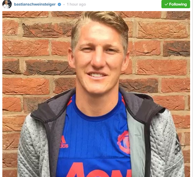 Hình ảnh mới nhất của Schweinsteiger trên trang cá nhân.