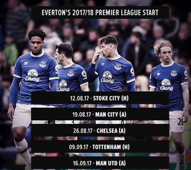 Lịch thi đấu khắc nghiệt của Everton.