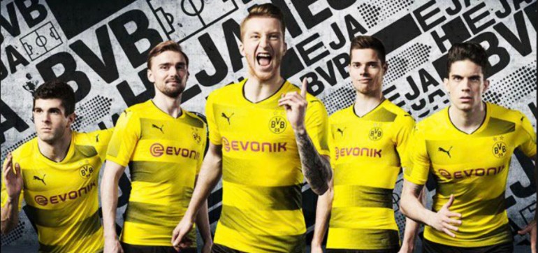 Mẫu áo sân nhà của Dortmund mùa này.