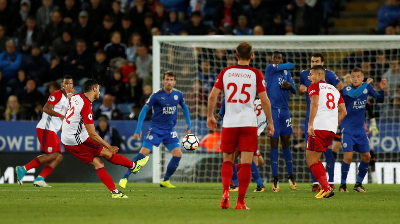 Leicester City 1-1 West Brom: Kể từ khi HLV Tony Pulis lên nắm quyền dẫn dắt đội bóng, West Brom thực sự trở thành ông vua ở những tình huống cố định. Theo đó, họ đã ghi được 47 bàn thắng (tính luôn cả penalty), nhiều hơn bất kỳ CLB nào khác ở Premier League.