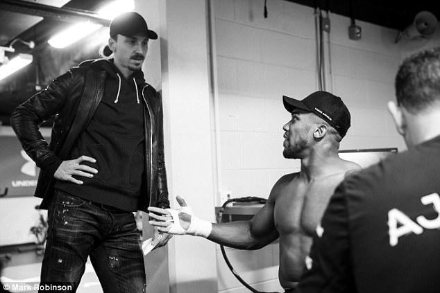 Ibrahimovic trao đổi với Joshua trước khi tay đấm này lên thượng đài.