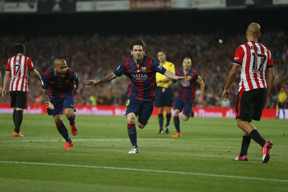 Pha solo ghi bàn mẫu mực vào lưới Atheltic Bilbao ở chung kết Copa del Rey 2015.