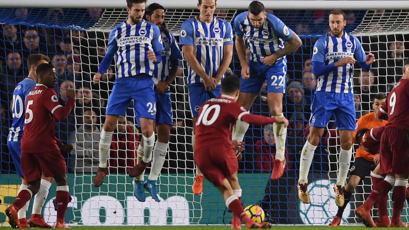 Brighton & Hove Albion 1-5 Liverpool: Philippe Coutinho đã in dấu giày vào 12 bàn thắng trong 10 trận gần nhất cho Liverpool ở Premier League (7 bàn, 5 kiến tạo).