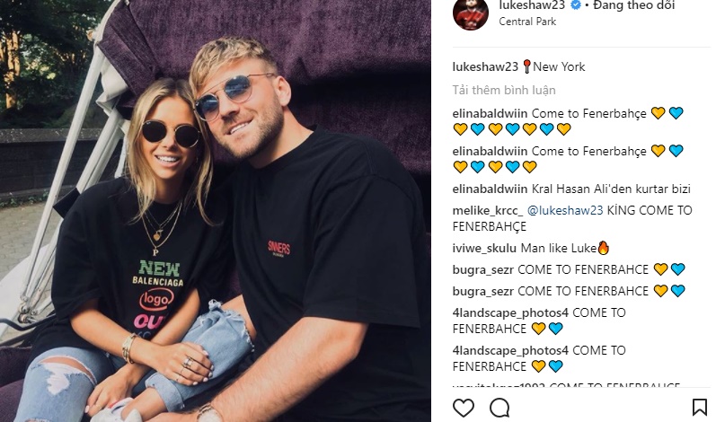 Luke Shaw mang người yêu sang tận New York nghỉ dưỡng. Tương lai của Shaw cũng chưa có gì rõ ràng.